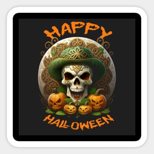 Celtic Knot Irish Skull Halloween Pumpkin V2 Sticker